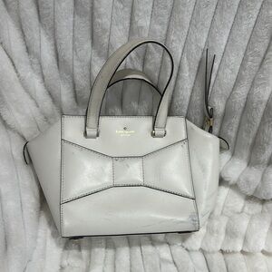 kate spade White Satchel with Bow Detail